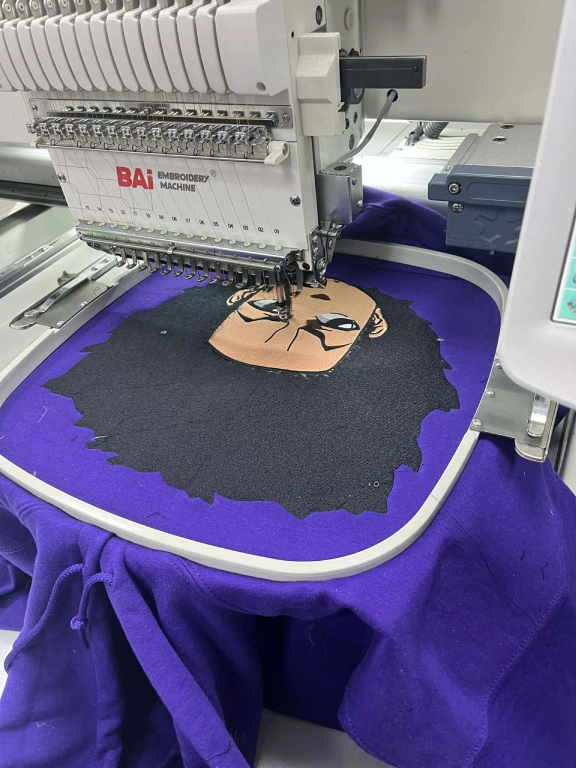 Artwork in digitized and stitch form